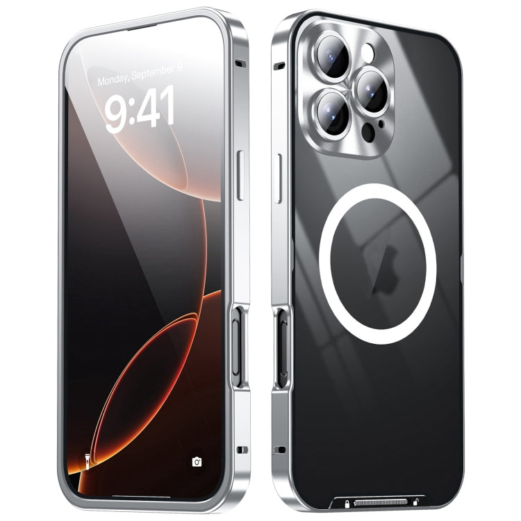 For iPhone 16 Pro Max Frosted MagSafe Magnetic Metal Phone Case