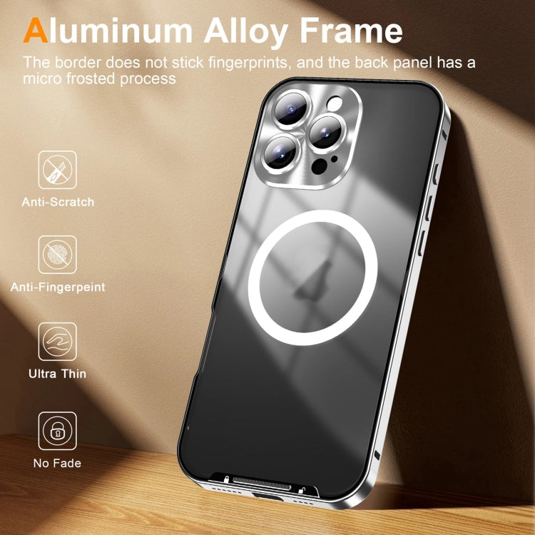 For iPhone 16 Pro Max Frosted MagSafe Magnetic Metal Phone Case