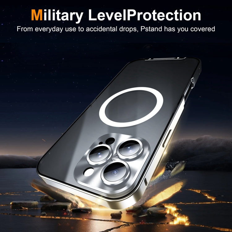 For iPhone 16 Pro Max Frosted MagSafe Magnetic Metal Phone Case
