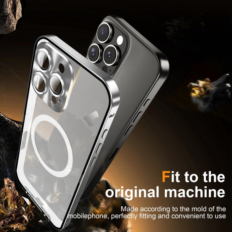 For iPhone 16 Pro Max Frosted MagSafe Magnetic Metal Phone Case