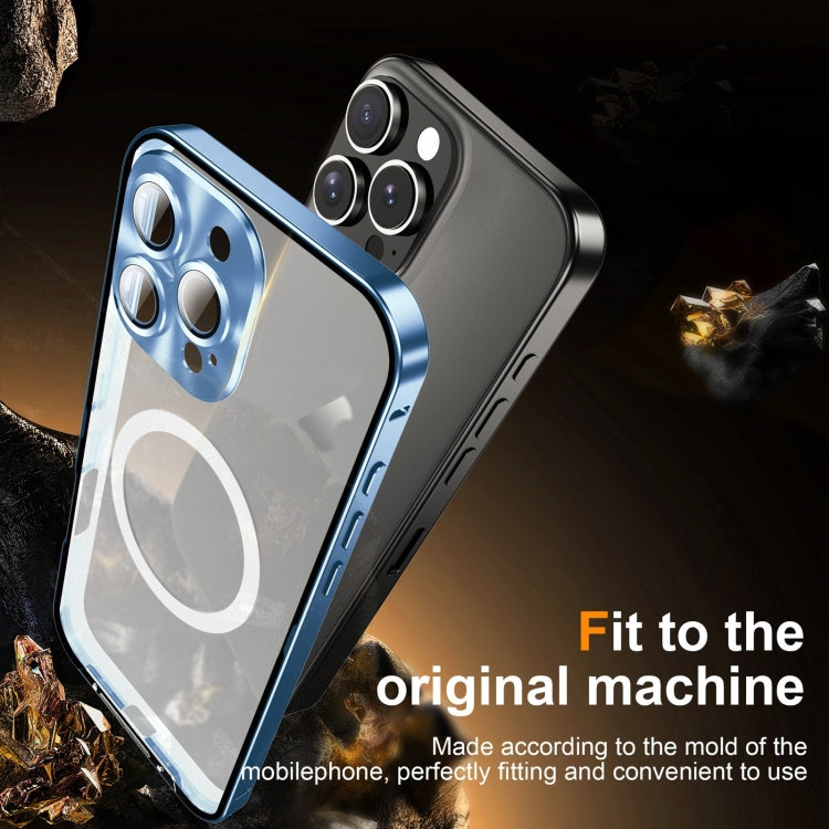 For iPhone 16 Pro Max Frosted MagSafe Magnetic Metal Phone Case