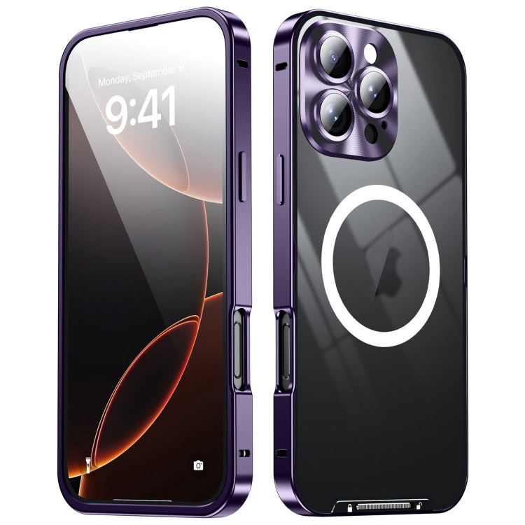 For iPhone 16 Pro Max Frosted MagSafe Magnetic Metal Phone Case