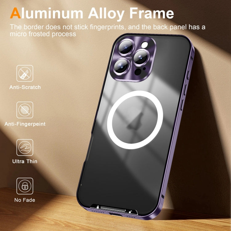 For iPhone 16 Pro Max Frosted MagSafe Magnetic Metal Phone Case