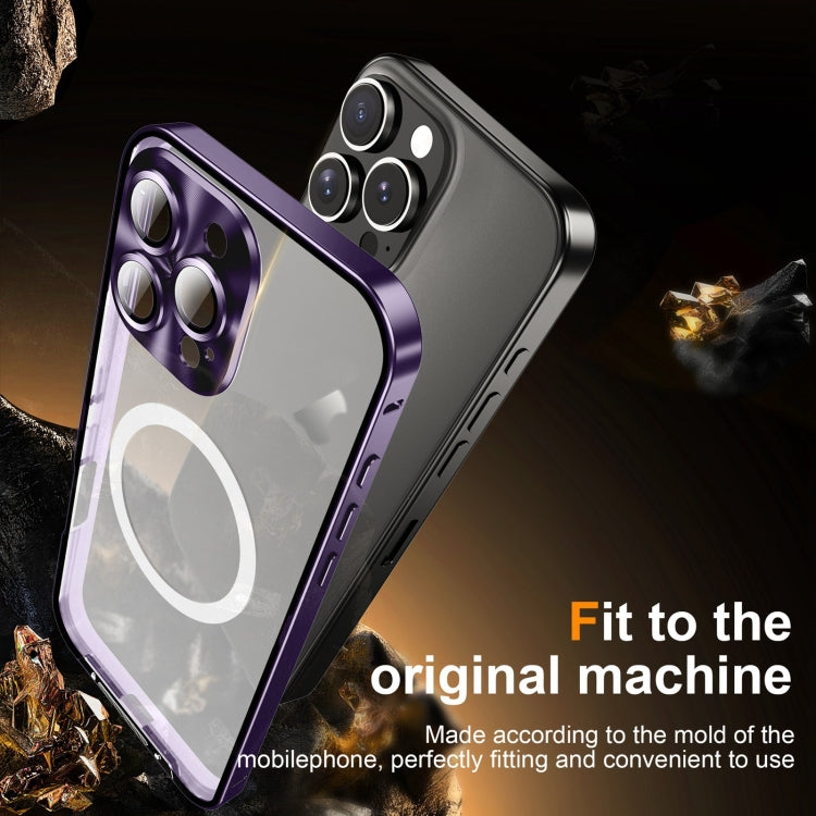For iPhone 16 Pro Max Frosted MagSafe Magnetic Metal Phone Case
