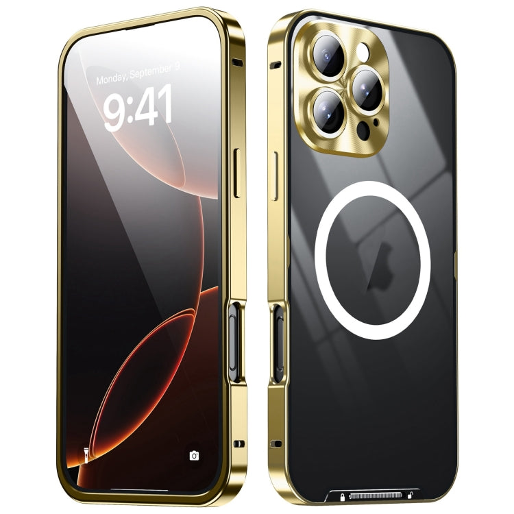 For iPhone 16 Pro Max Frosted MagSafe Magnetic Metal Phone Case