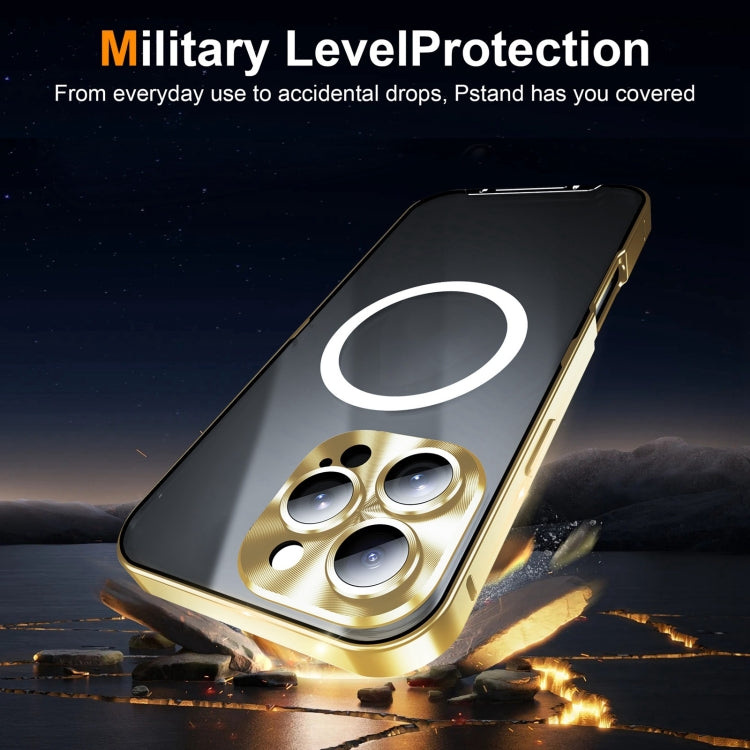 For iPhone 16 Pro Max Frosted MagSafe Magnetic Metal Phone Case