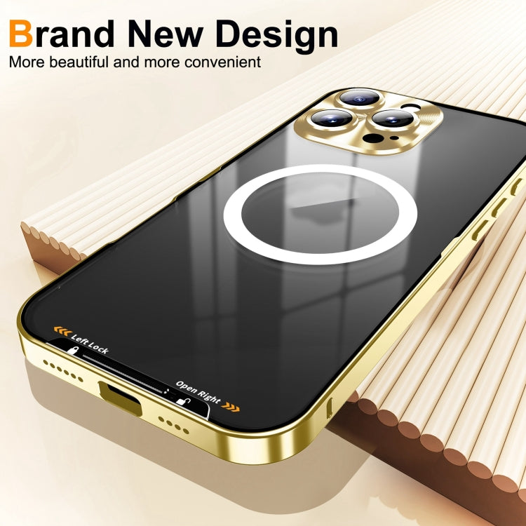 For iPhone 16 Pro Max Frosted MagSafe Magnetic Metal Phone Case
