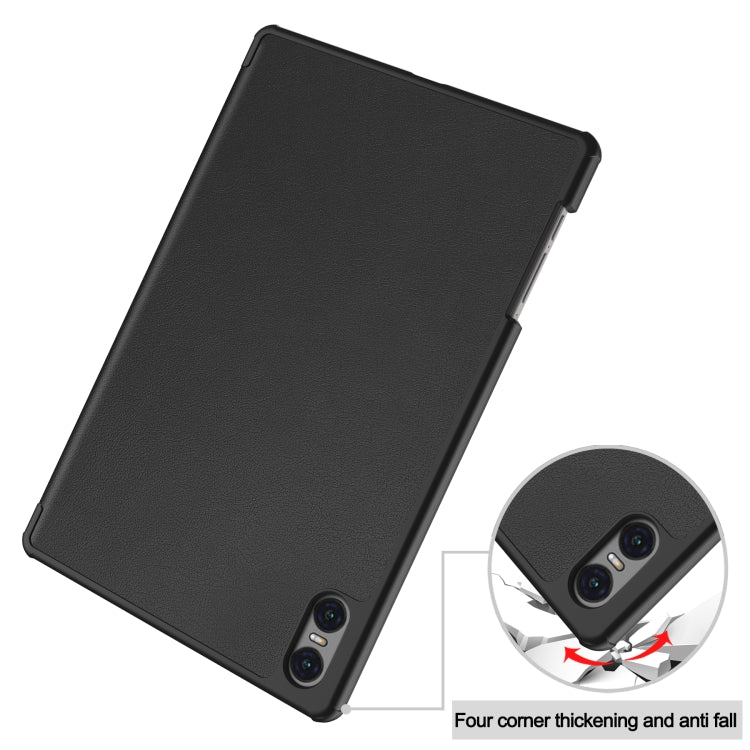 For Teclast T50 Pro Custer Solid Color 3-Fold Stand Leather Tablet Case