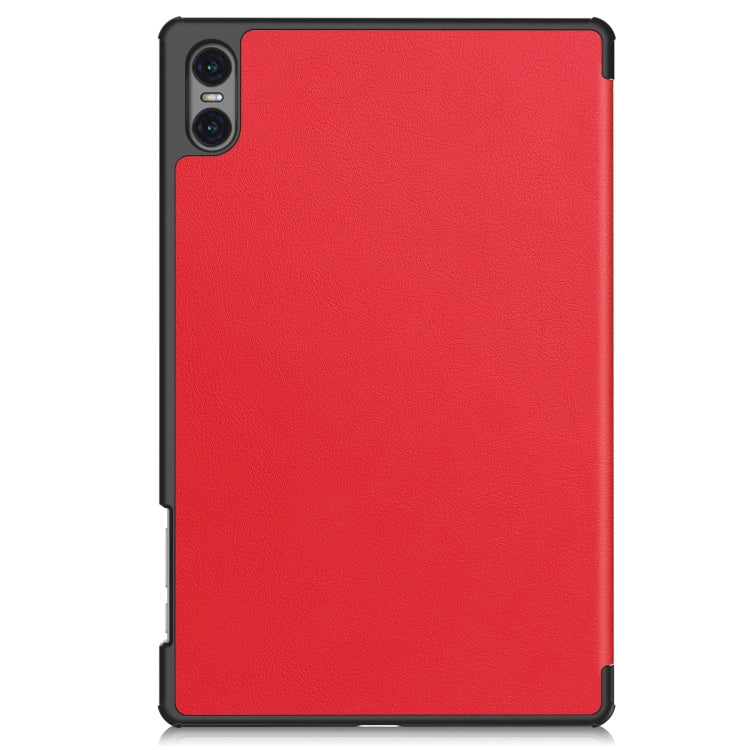 For Teclast T50 Pro Custer Solid Color 3-Fold Stand Leather Tablet Case