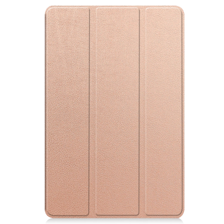 For Teclast T50 Pro Custer Solid Color 3-Fold Stand Leather Tablet Case