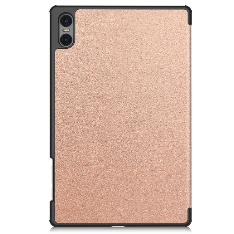 For Teclast T50 Pro Custer Solid Color 3-Fold Stand Leather Tablet Case