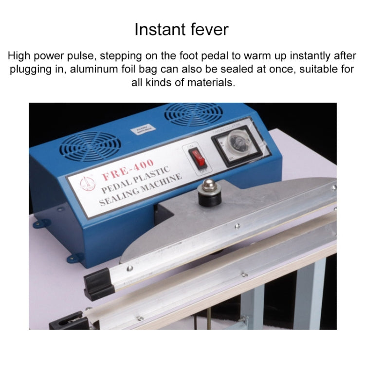 Pedal Type Sealing Machine Heat Shrinkable Film Cutting Machine Plastic Bag Sealer, EU Plug, Specification:Model 400