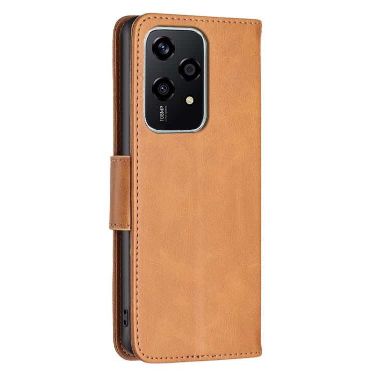 For Honor 200 Lite Global Lambskin Texture Pure Color Flip Leather Phone Case