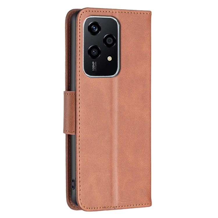 For Honor 200 Lite Global Lambskin Texture Pure Color Flip Leather Phone Case