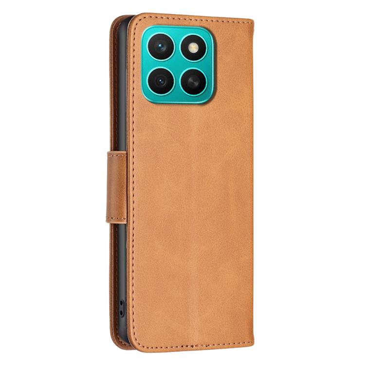 For Honor X8c 4G Lambskin Texture Pure Color Flip Leather Phone Case