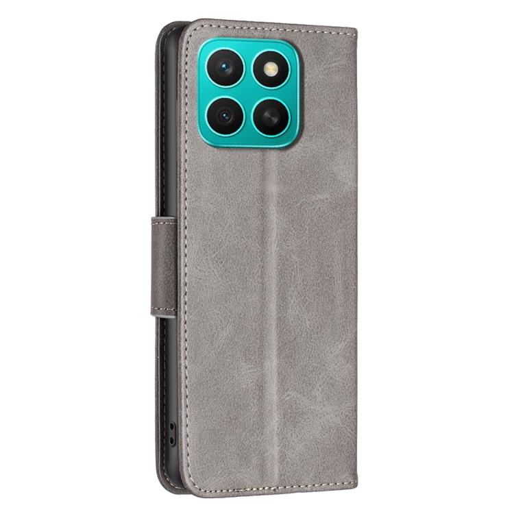 For Honor X8c 4G Lambskin Texture Pure Color Flip Leather Phone Case
