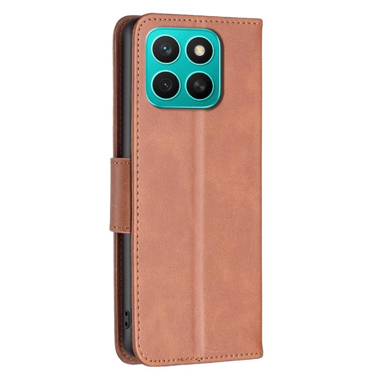For Honor X8c 4G Lambskin Texture Pure Color Flip Leather Phone Case