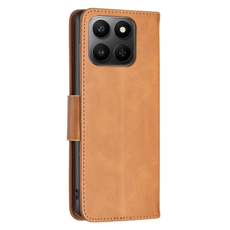 For Honor X7d 5G Lambskin Texture Pure Color Flip Leather Phone Case