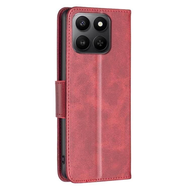 For Honor X7d 5G Lambskin Texture Pure Color Flip Leather Phone Case