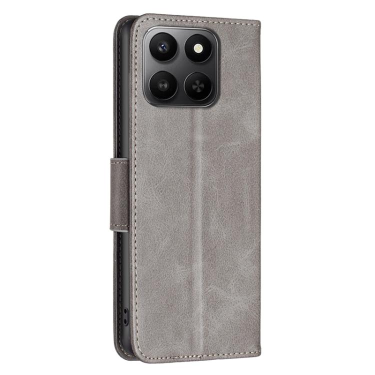 For Honor X7d 5G Lambskin Texture Pure Color Flip Leather Phone Case