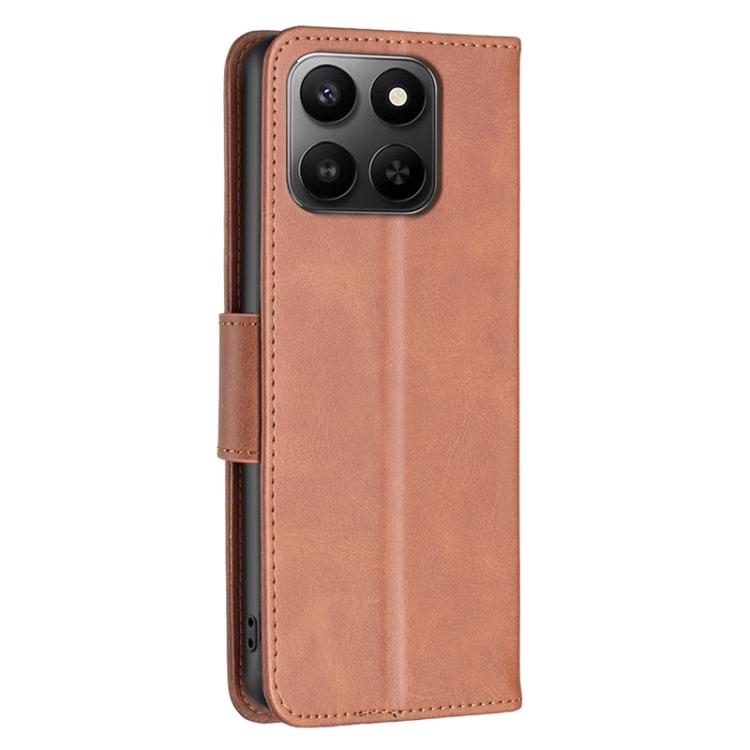 For Honor X7d 5G Lambskin Texture Pure Color Flip Leather Phone Case