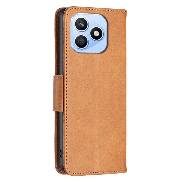 For Honor X8d 4G Lambskin Texture Pure Color Flip Leather Phone Case