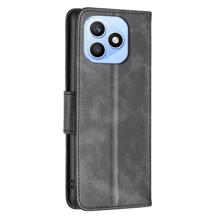 For Honor X8d 4G Lambskin Texture Pure Color Flip Leather Phone Case