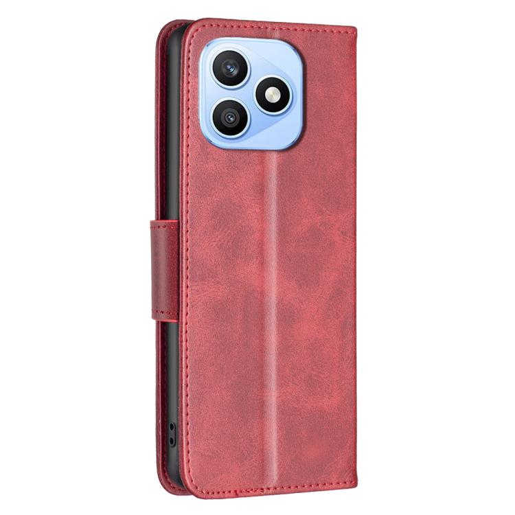 For Honor X8d 4G Lambskin Texture Pure Color Flip Leather Phone Case