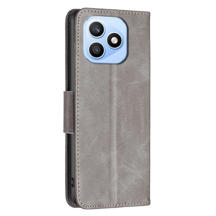 For Honor X8d 4G Lambskin Texture Pure Color Flip Leather Phone Case