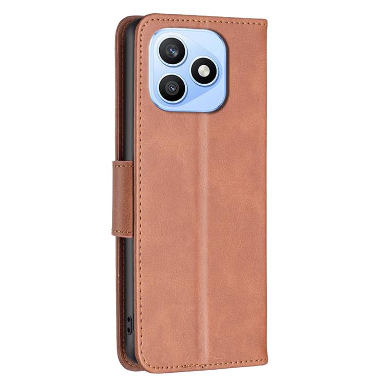 For Honor X8d 4G Lambskin Texture Pure Color Flip Leather Phone Case
