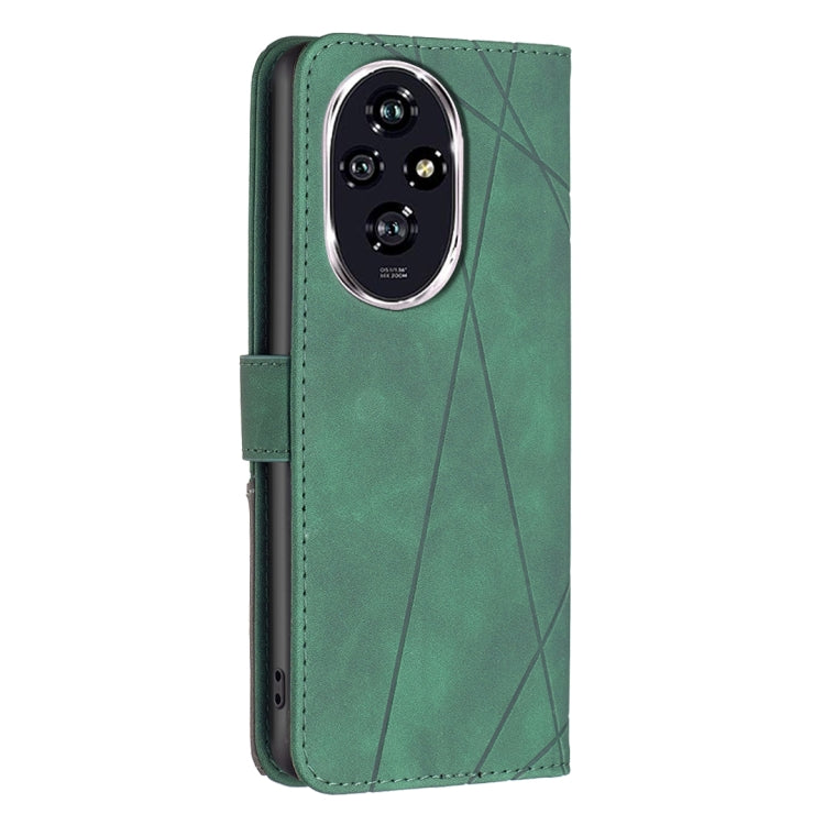 For Honor 200 Magnetic Buckle Rhombus Texture Leather Phone Case