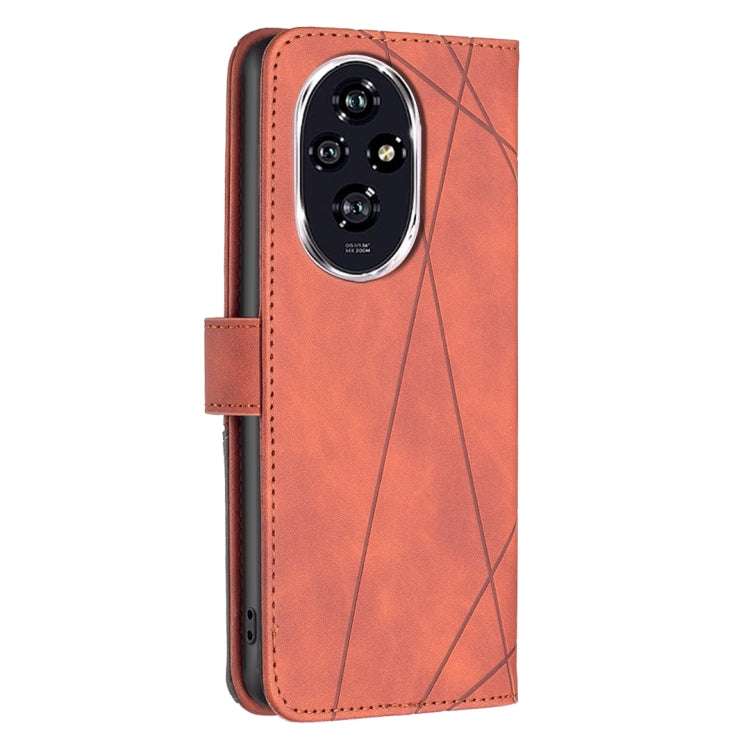 For Honor 200 Magnetic Buckle Rhombus Texture Leather Phone Case