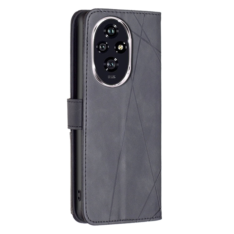 For Honor 200 Magnetic Buckle Rhombus Texture Leather Phone Case