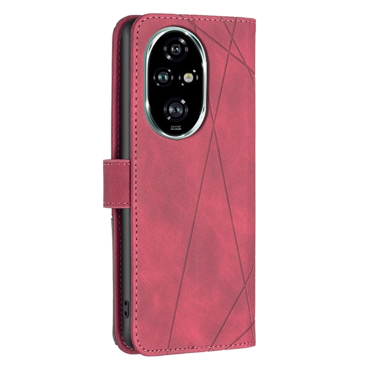For Honor 200 Pro Magnetic Buckle Rhombus Texture Leather Phone Case