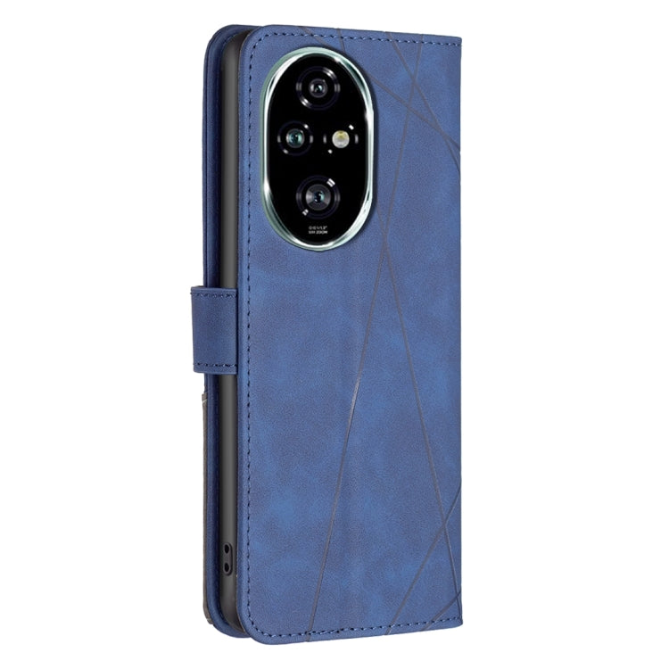For Honor 200 Pro Magnetic Buckle Rhombus Texture Leather Phone Case