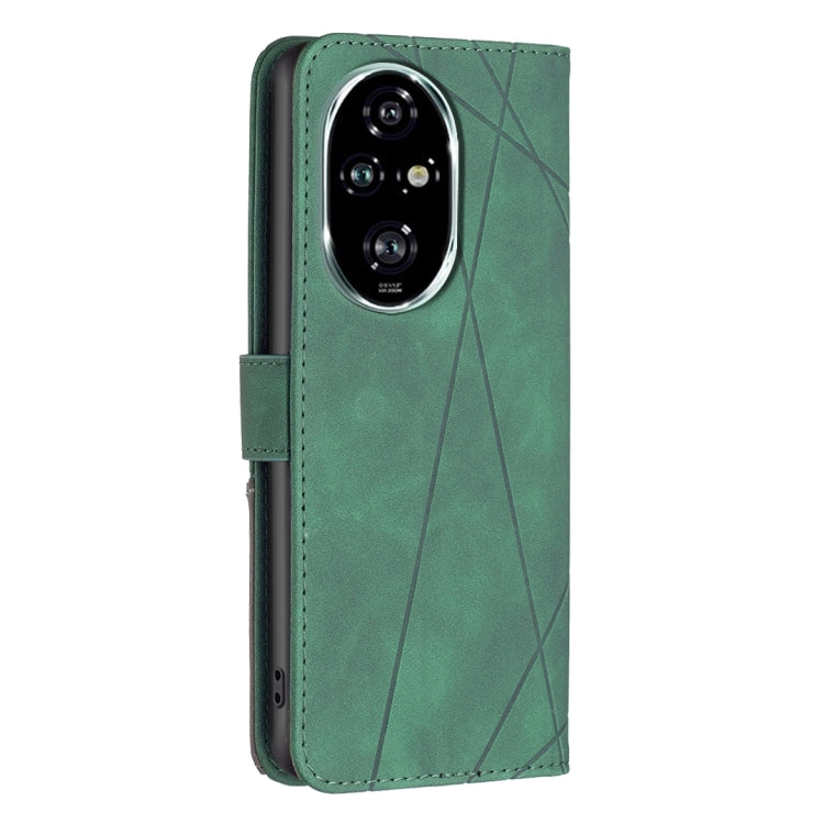 For Honor 200 Pro Magnetic Buckle Rhombus Texture Leather Phone Case