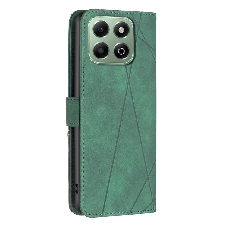 For Honor X6b Magnetic Buckle Rhombus Texture Leather Phone Case
