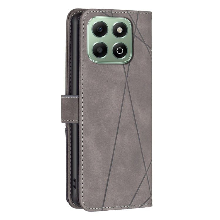 For Honor X6b Magnetic Buckle Rhombus Texture Leather Phone Case