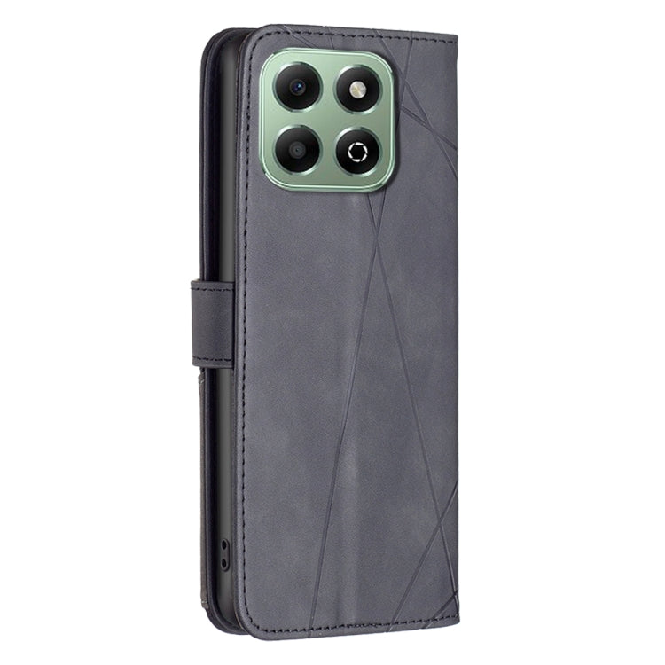 For Honor X6b Magnetic Buckle Rhombus Texture Leather Phone Case