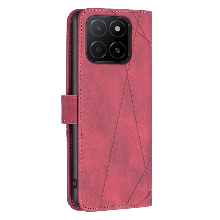 For Honor X5b Magnetic Buckle Rhombus Texture Leather Phone Case