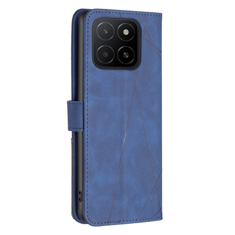 For Honor X5b Magnetic Buckle Rhombus Texture Leather Phone Case