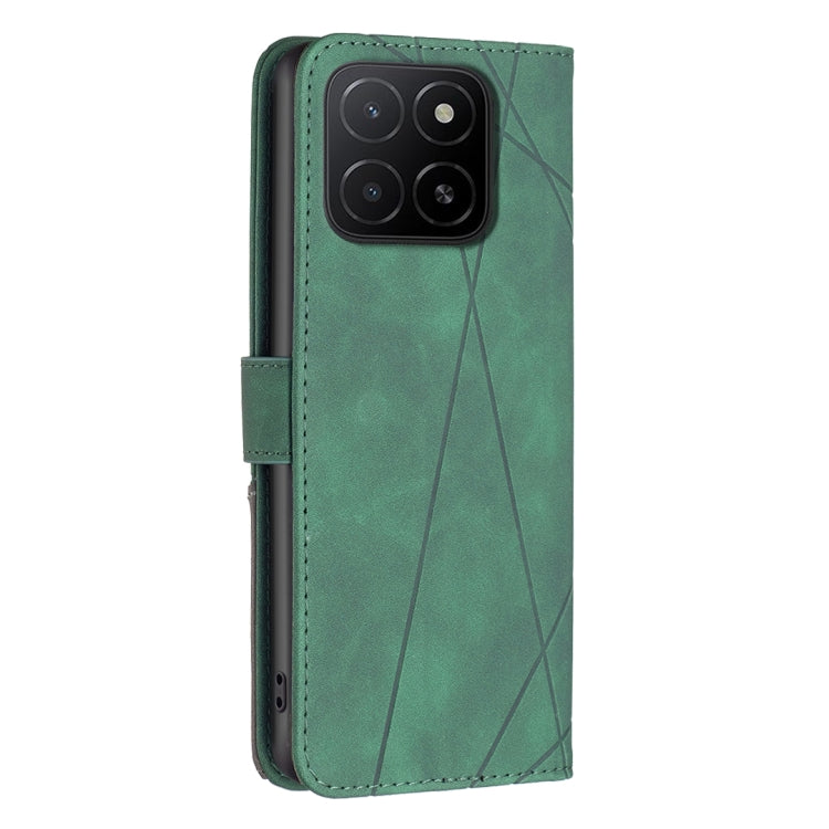 For Honor X5b Magnetic Buckle Rhombus Texture Leather Phone Case