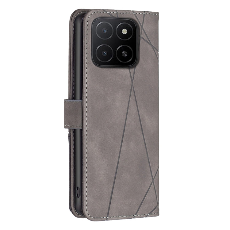 For Honor X5b Magnetic Buckle Rhombus Texture Leather Phone Case