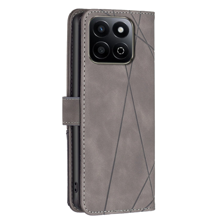 For Honor 200 Smart / X7C Magnetic Buckle Rhombus Texture Leather Phone Case