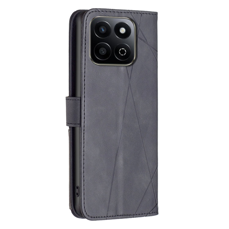 For Honor 200 Smart / X7C Magnetic Buckle Rhombus Texture Leather Phone Case