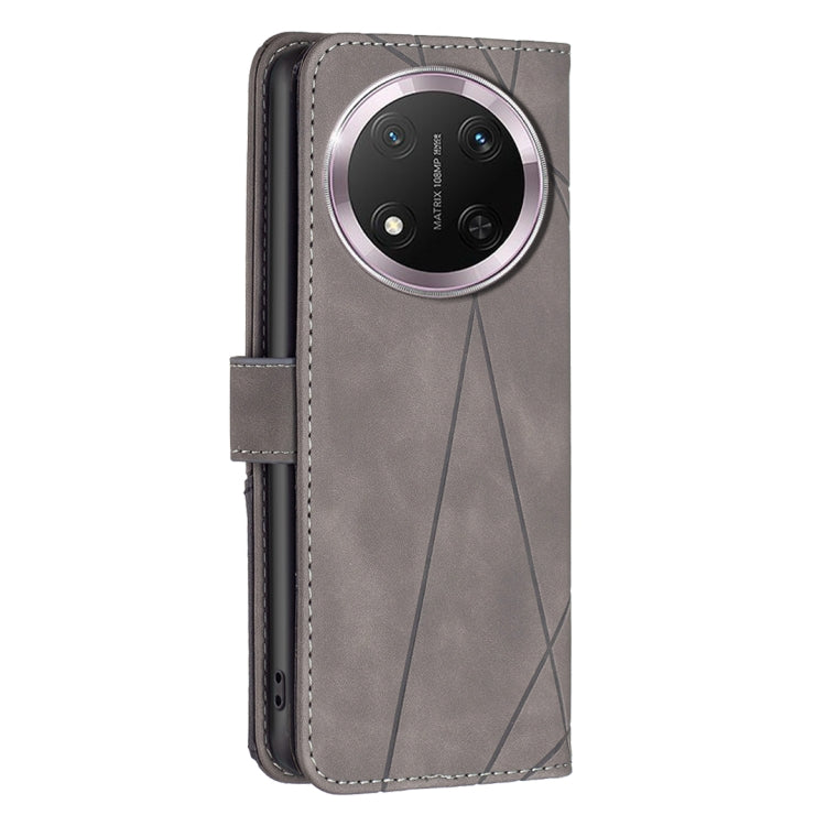For Honor X9c 5G Global Magnetic Buckle Rhombus Texture Leather Phone Case