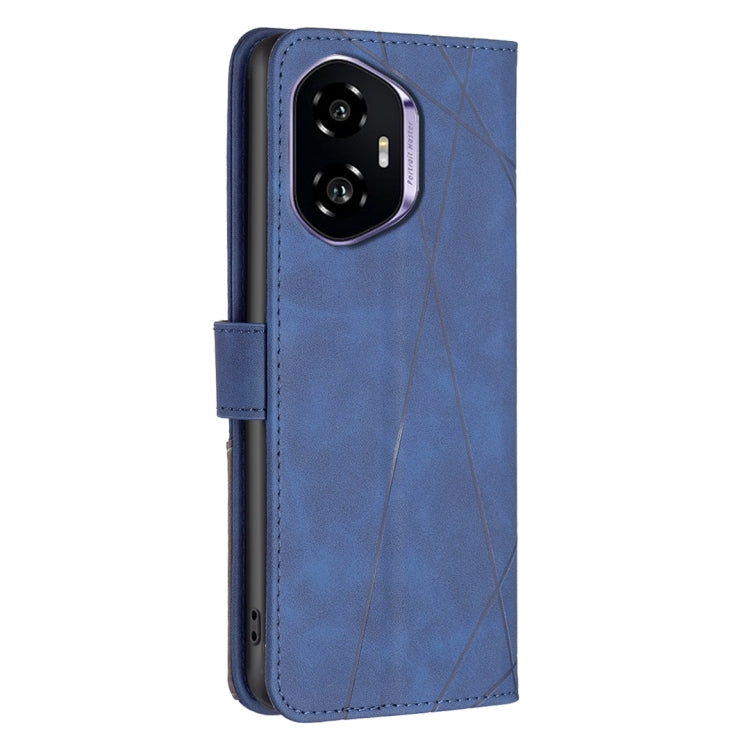 For Honor 300 Magnetic Buckle Rhombus Texture Leather Phone Case