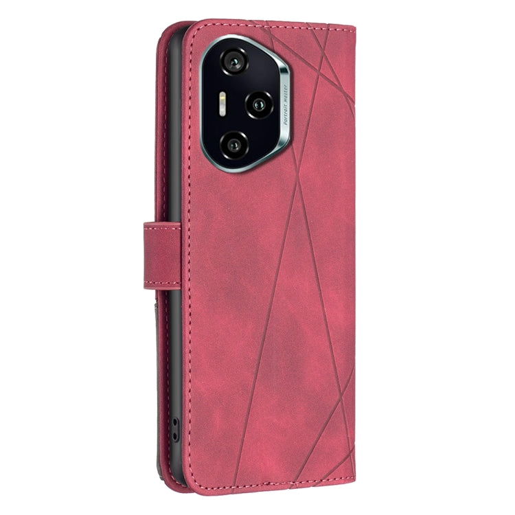 For Honor 300 Pro / 300 Ultra Magnetic Buckle Rhombus Texture Leather Phone Case