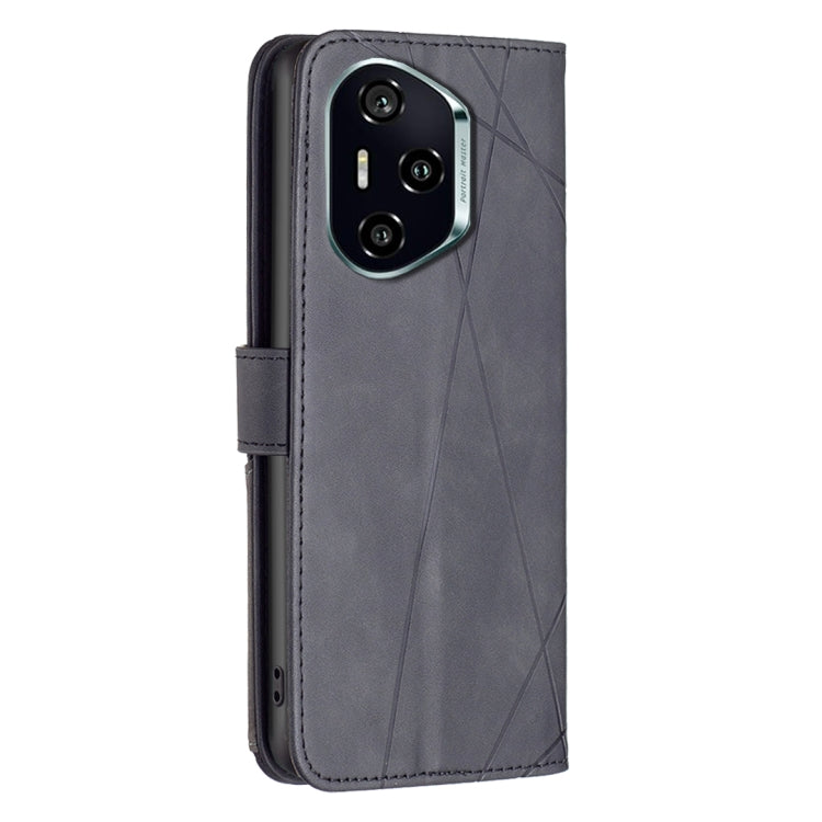 For Honor 300 Pro / 300 Ultra Magnetic Buckle Rhombus Texture Leather Phone Case
