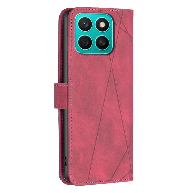 For Honor X8c 4G Magnetic Buckle Rhombus Texture Leather Phone Case